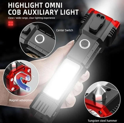 Usb charging LED with safety hammer
