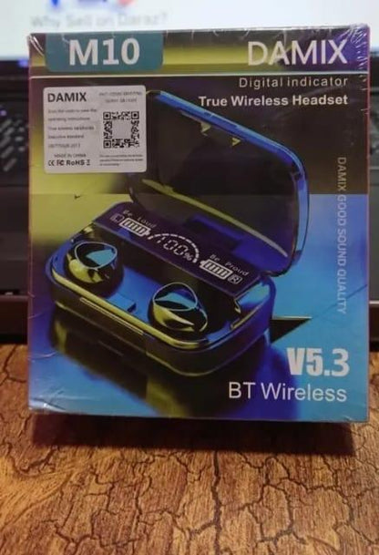 Water resistan black wireless Earbuds with long battery