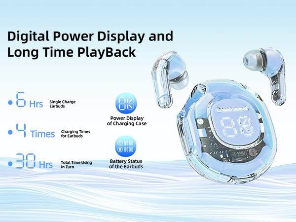 Air 39 TWS Wireless Earbuds: The Trendy Bluetooth 5.3 Gaming Headset with Transparent Charging Case (random colour)
